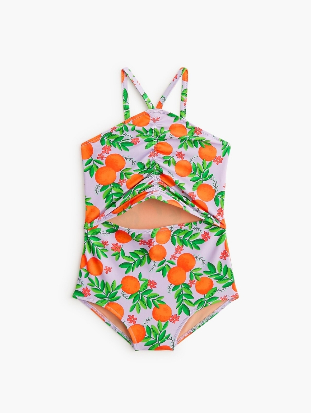 NWT Crewcuts Girls' Printed Oranges One-piece Swimsuit Size 10
